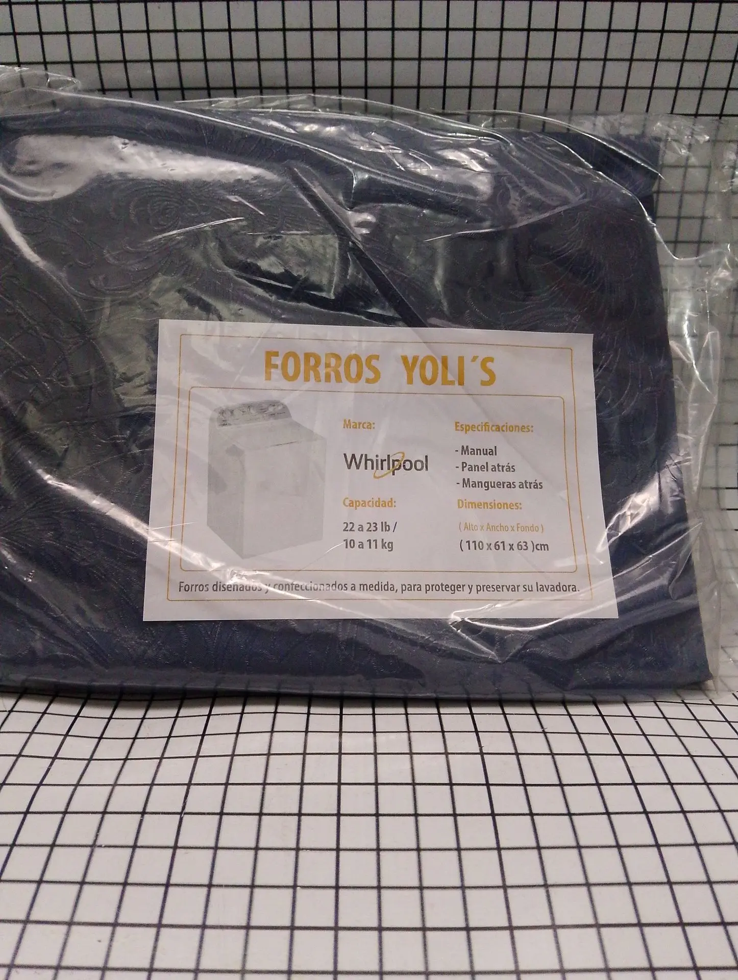 Cubierta Lavadora Azul Whirlpool 110x61x63cm CKD90507