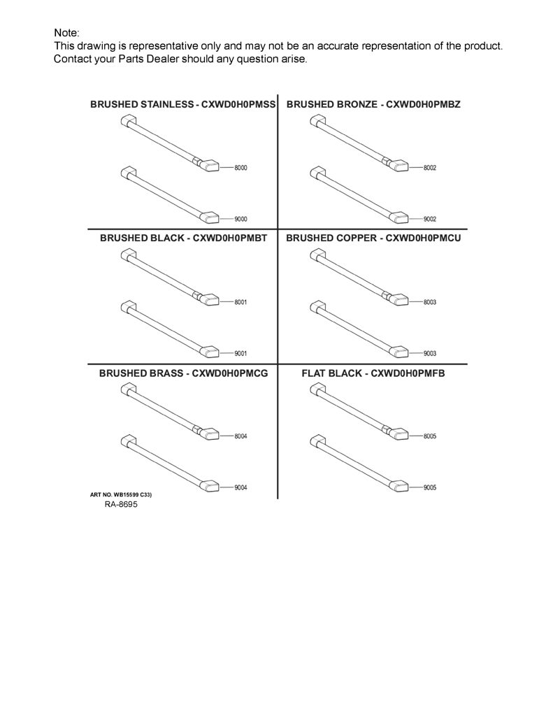 Manija Plana Negra Mabe de 30" para Estufa - Pieza Genuina WB15X45973 CKD20700 CKD2070