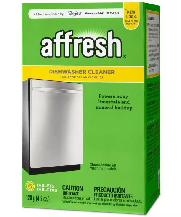 Affresh - Limpiador de lavavajillas W10549851 con 6 tabletas en caja de cartón CKD92209