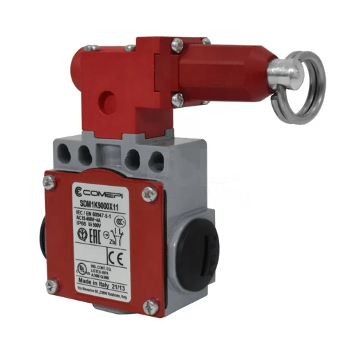 Interruptor de Seguridad para Guaya, 60 Mm, Curvo, 1 Na + 1 Nc Comepi