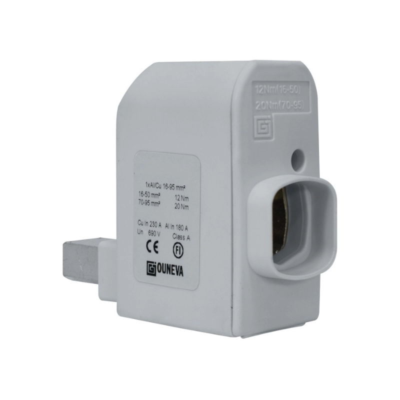 Conector para Dispositivo Izquierdo 1Xal/Cu 16-95Mm2 In 230A(Cu)/180A(Al), un 690V Redondeado OUNEVA