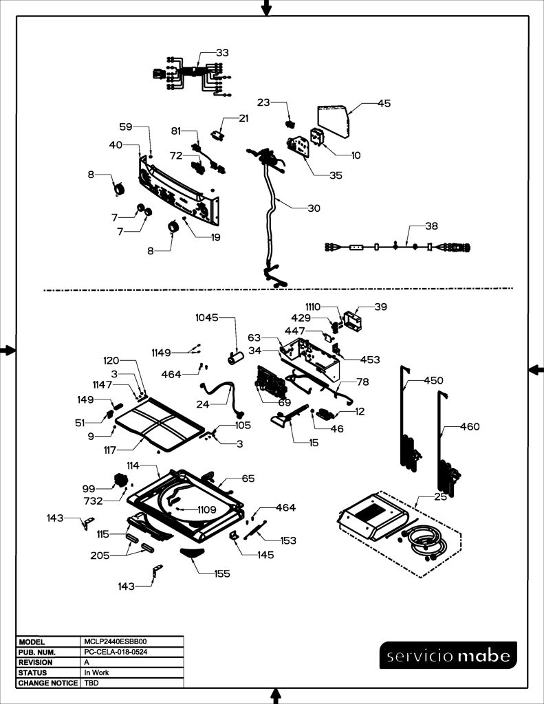 Arnés principal para lavadora Mabe 233D2626G004 CKD22957 CKD2295