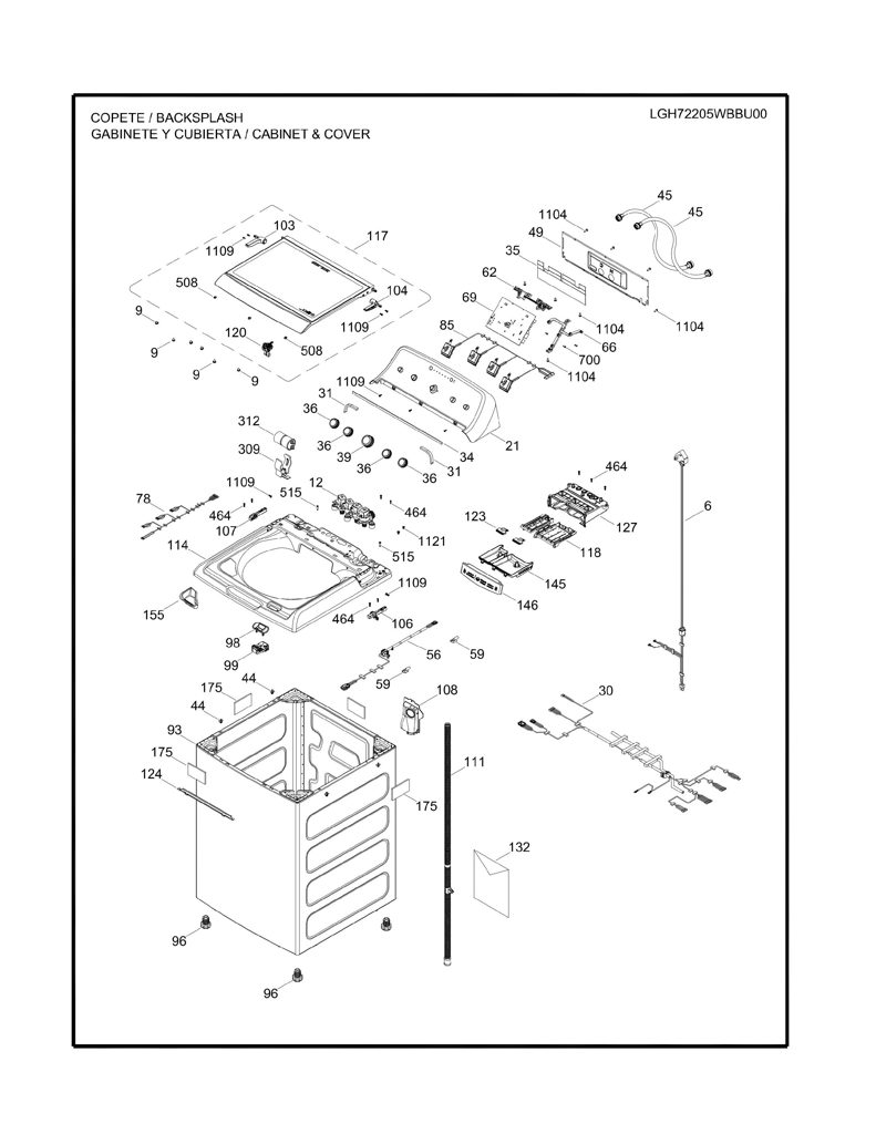 Ensamblaje selector de ciclo para lavadora GE 290D2272G001 CKD23096 CKD2309