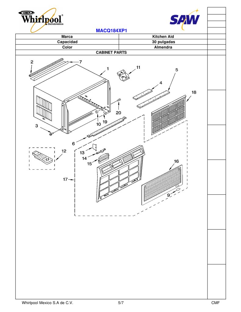 Rejilla vertical 1187760 CKD1574557