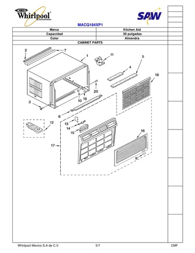 Rejilla vertical 1187760 CKD1574557