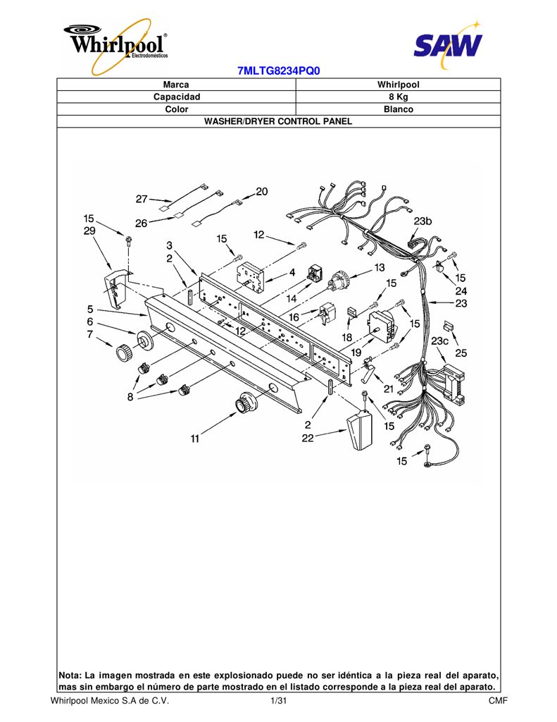 Conector motor secadora 2154470 CKD1574873