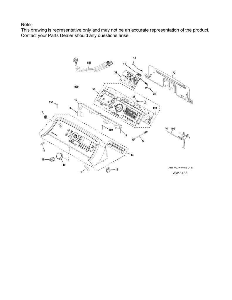 Manguera de presión para lavadora GE 290D1595P006 CKD23556 CKD2355