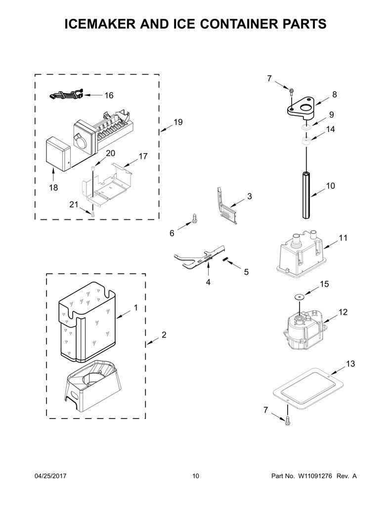 Soporte para fabricador de hielo 2300167 CKD1575970