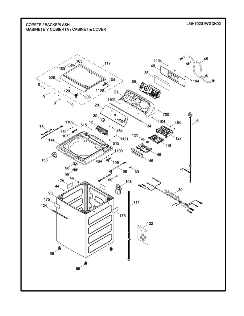 Control y Kit de Interruptores para Lavadora Mabe 233D3120G004 CKD23833 CKD2383