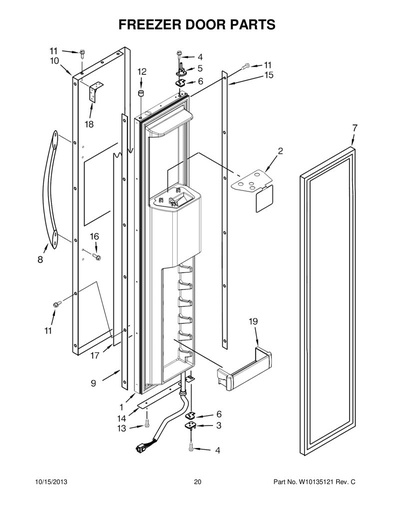 Puerta de congelador W10130856 CKD1579933