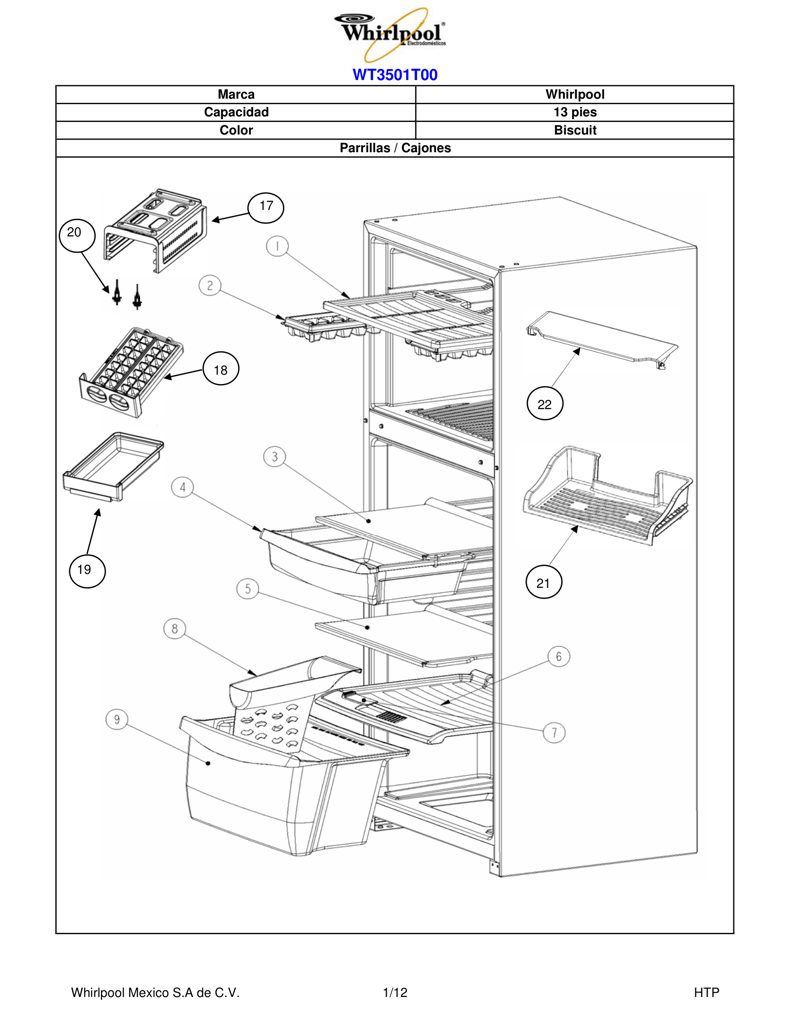Tapa de cajón enfriador W10134346 CKD1579983