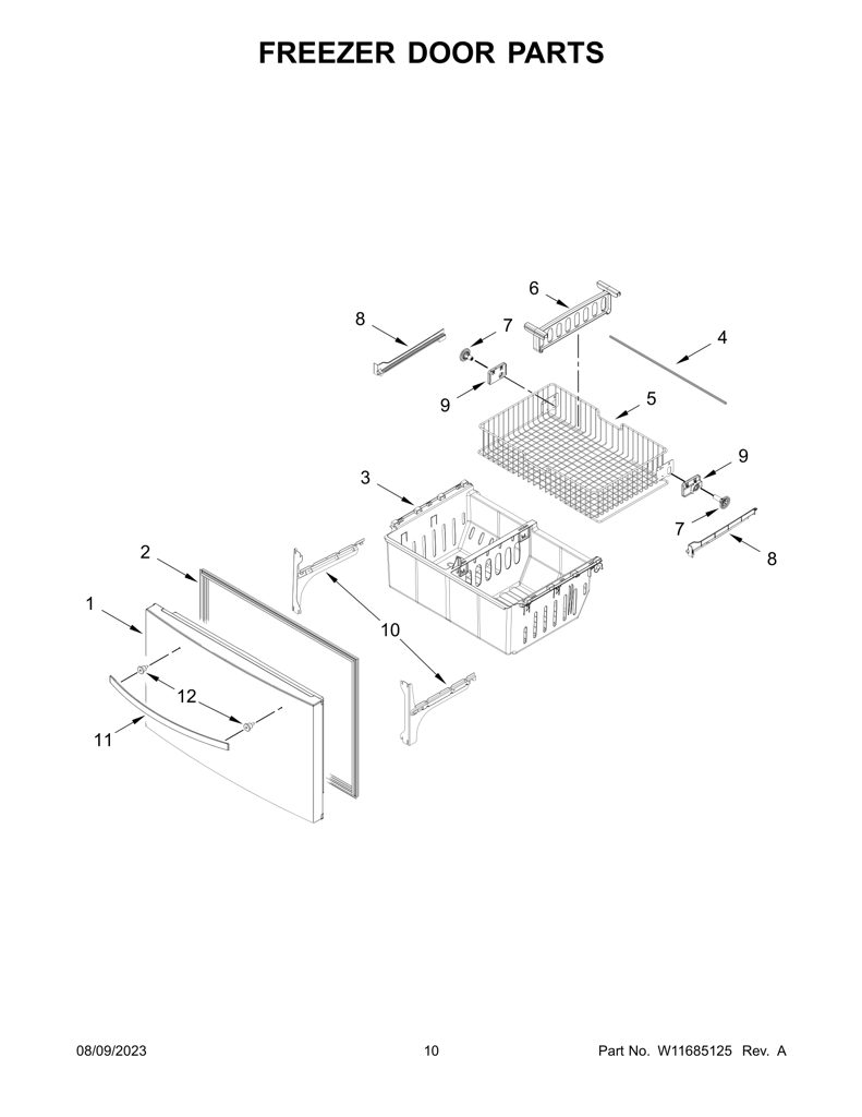 Divisor de canasta superior W10146439 CKD1580139