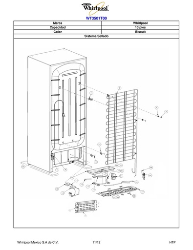 Espaciador charola evaporación W10178581 CKD1580430