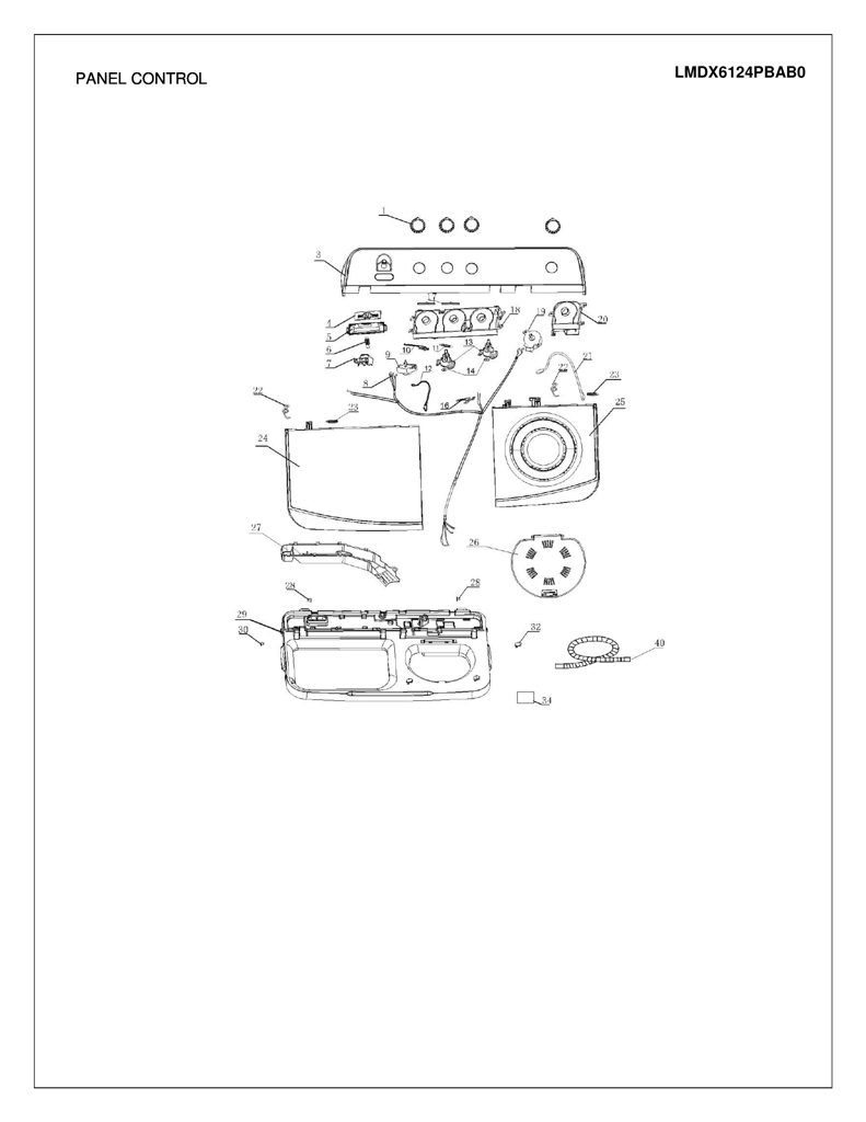 Panel de frenado para lavadora Mabe 30812401 CKD24432 CKD2443