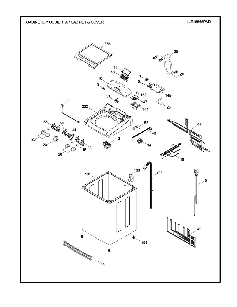 Placa de Control para Lavadora Mabe 189D5031G001 CKD24620 CKD2462
