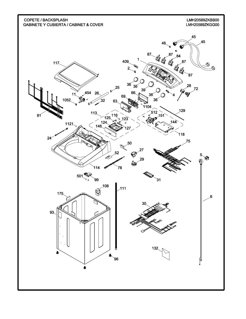 Máscara Gráfica para Lavadora Mabe - 323B2559G011 CKD24641 CKD2464