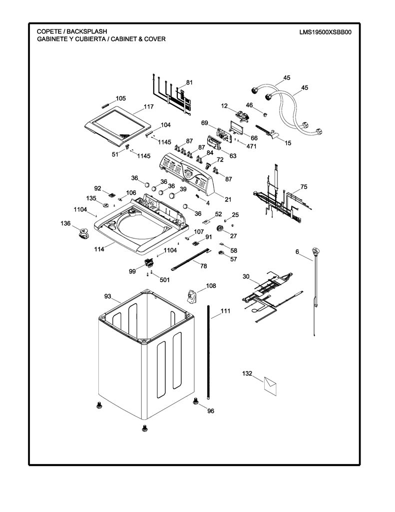 Soporte de conector para Lavadora Mabe 228C2385P003 CKD24797 CKD2479