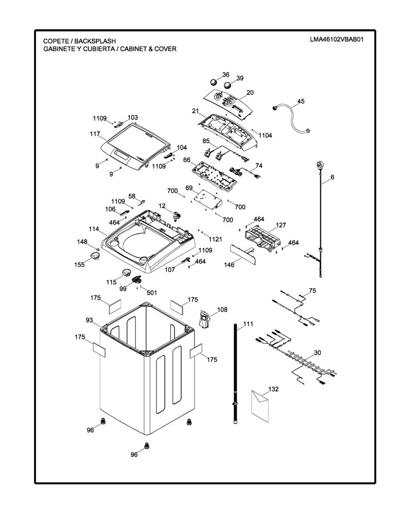 Conjunto selector para lavadora Mabe 233D2199G001 CKD25065 CKD2506