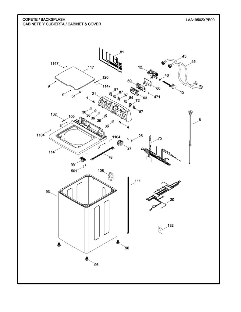 Placa de Control para Lavadora Mabe PT01G01R00 CKD25361 CKD2536