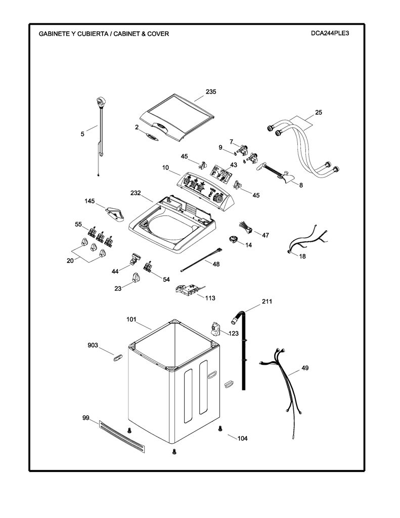 Placa de Control para Lavadora Mabe - Pieza Genuina 189D3632G003 CKD25902 CKD2590