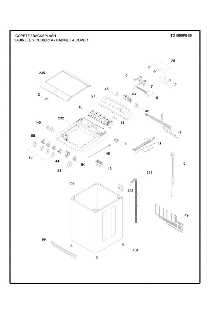 Ventana LED para Lavadora GE - Pieza Genuina 323B2310P001 CKD26013 CKD2601