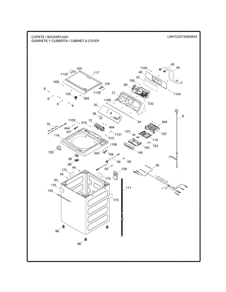 Kit de placa y interruptor para lavadora Mabe 233D3042G005 CKD26042 CKD2604