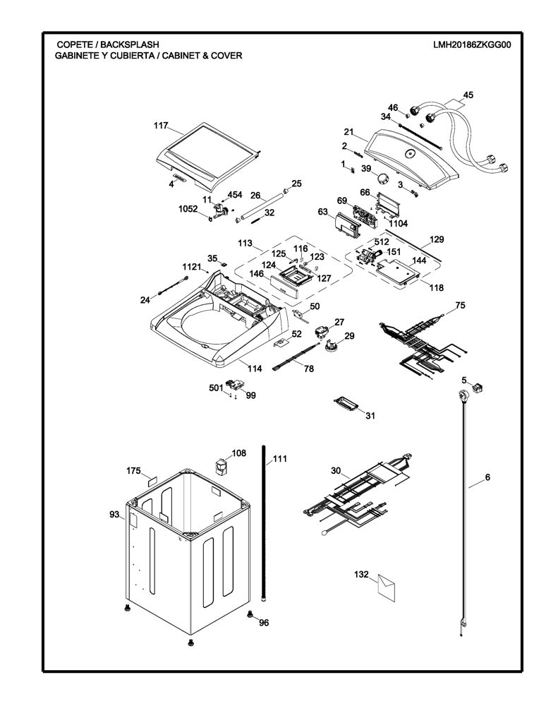 Cajón dispensador para lavadora Mabe 233D1185G024 CKD26048 CKD2604