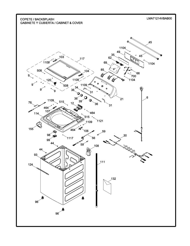 Placa de Control Lavadora Mabe EMX1740P019R000 CKD26189 CKD2618