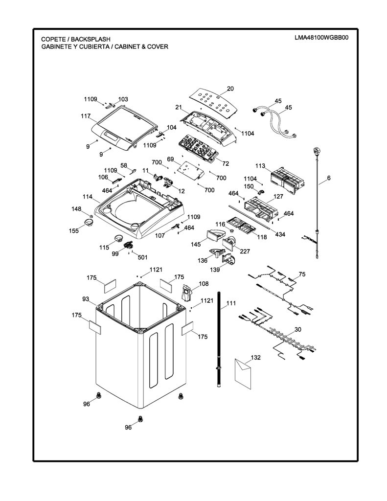 Ensamblaje de IML y bisel para lavadora Mabe 233D2400G004 CKD26230 CKD2623