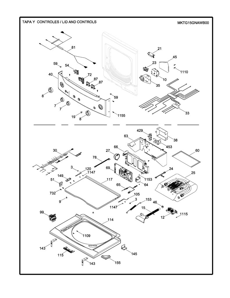 Panel de Control para Lavadora Mabe 234D1181G019 CKD26423 CKD2642