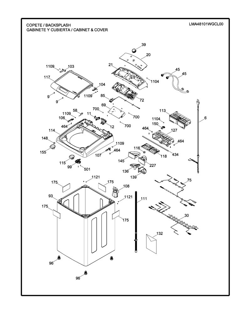 Panel Botones Híbrido para Lavadora Mabe 233D2513G001 CKD26428 CKD2642