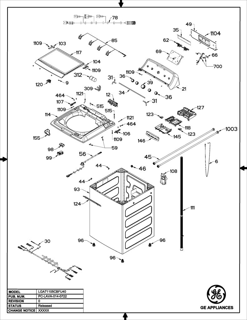 Conjunto IML y Superior para Lavadora Mabe 233D2992G021 CKD26527 CKD2652