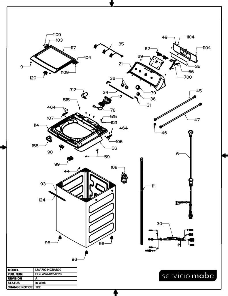 Ens. Imd para Lavadora Mabe - Reemplazo Original 233D2994G007 CKD26529 CKD2652