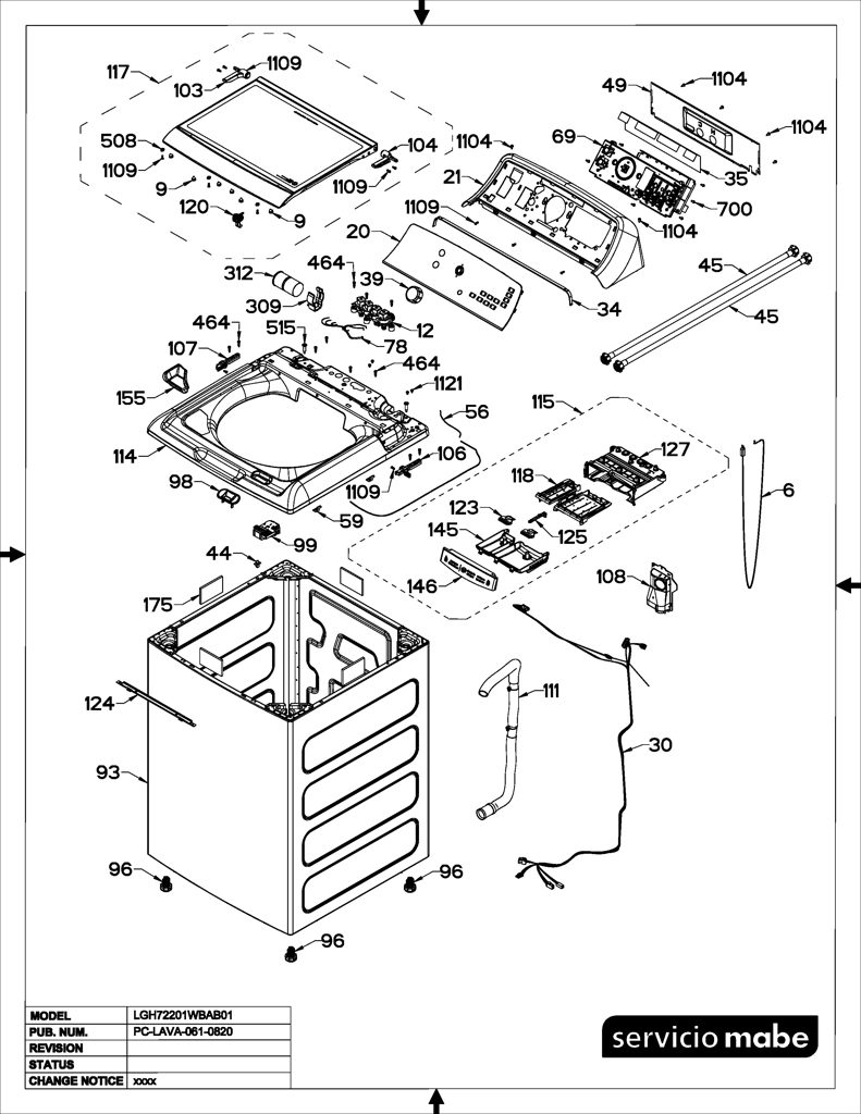 Conjunto de cajón dispensador para lavadora GE 233D2036G008 CKD26581 CKD2658