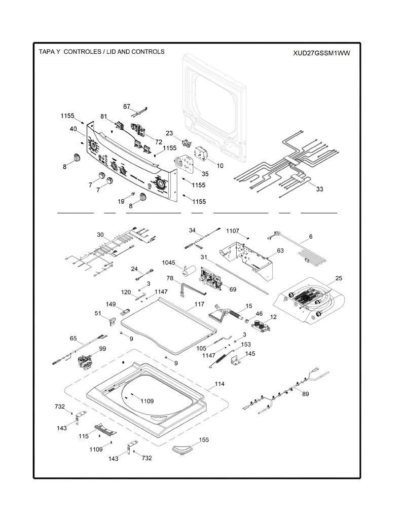 Panel de Control para Lavadora Mabe 234D2642G005 CKD26607 CKD2660