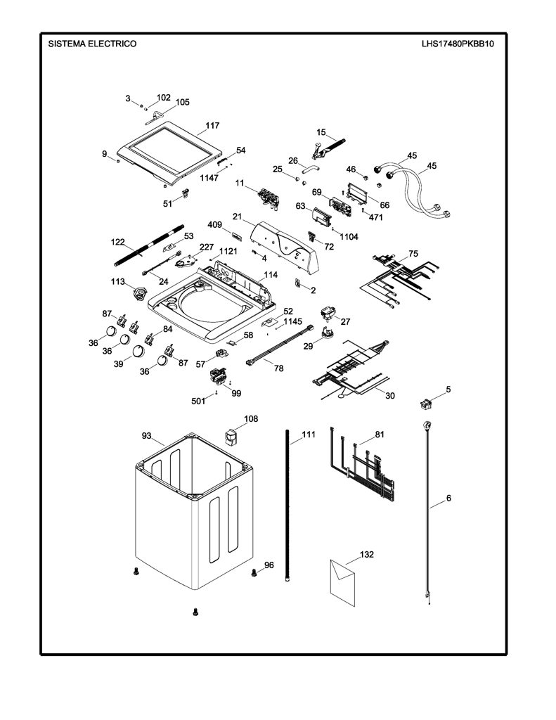 Panel Superior y Gráficos para Lavadora Mabe 189D3761G035 CKD26681 CKD2668