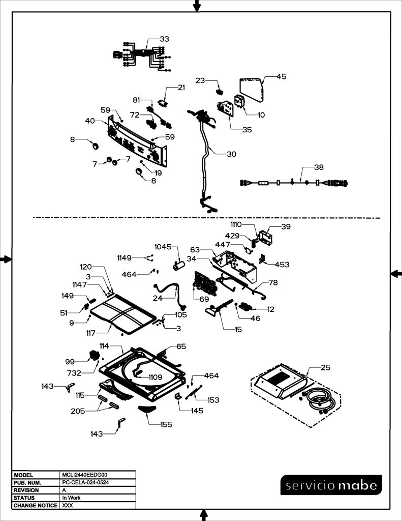 Ensamblaje de Perilla de Control para Lavadora Mabe 323B2343G033 CKD26690 CKD2669