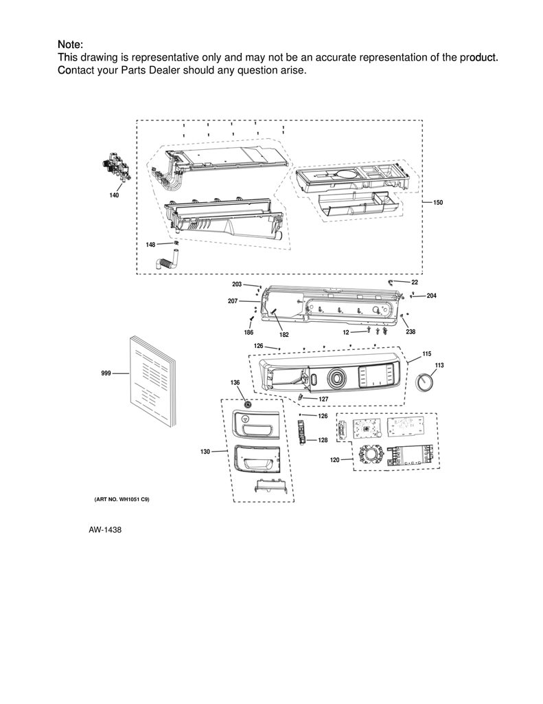 Placa de Interfaz de Usuario para Lavadora GE 308D1567G009 CKD26971 CKD2697