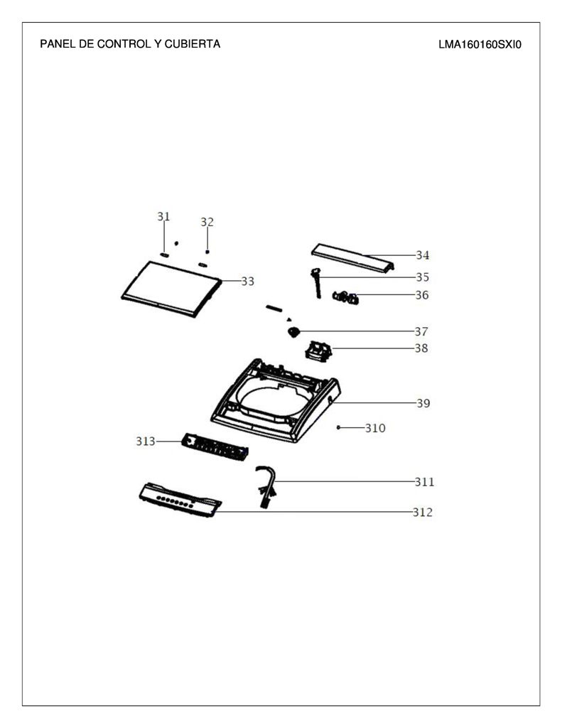 Retractor para lavadora Mabe - Pieza original 17438000000317 CKD27187 CKD2718