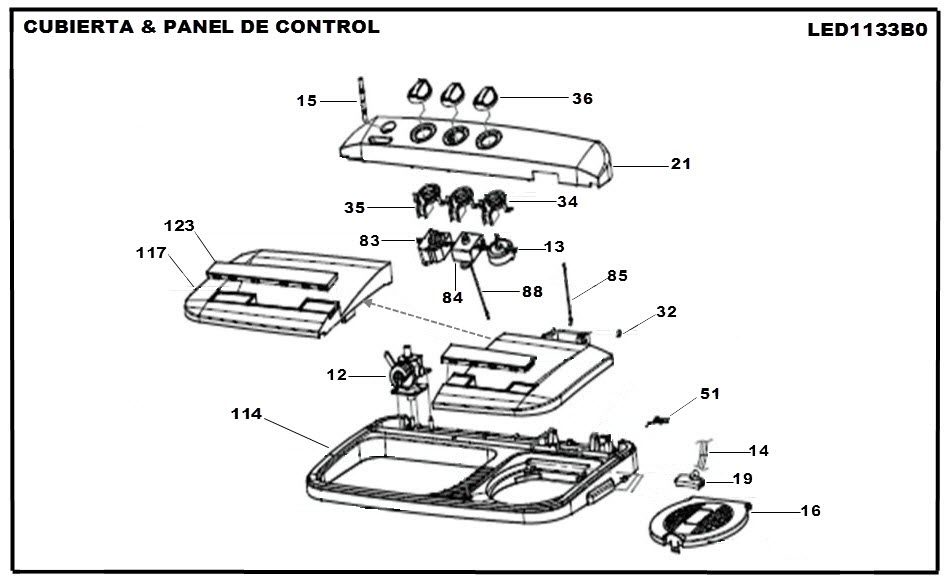 Conjunto Hélice Lavadora Mabe WG04A00995 301150610058 CKD27228 CKD2722