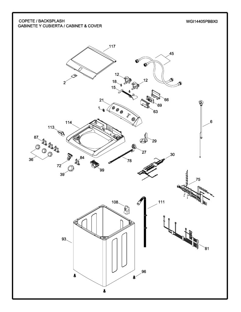 Conjunto de Transferencia de Calor para Lavadora GE 189D4317G009 CKD27525 CKD2752