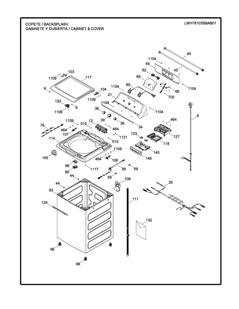 Ensamblaje de Panel IML para Lavadora Mabe 233D2439G006 CKD27595 CKD2759