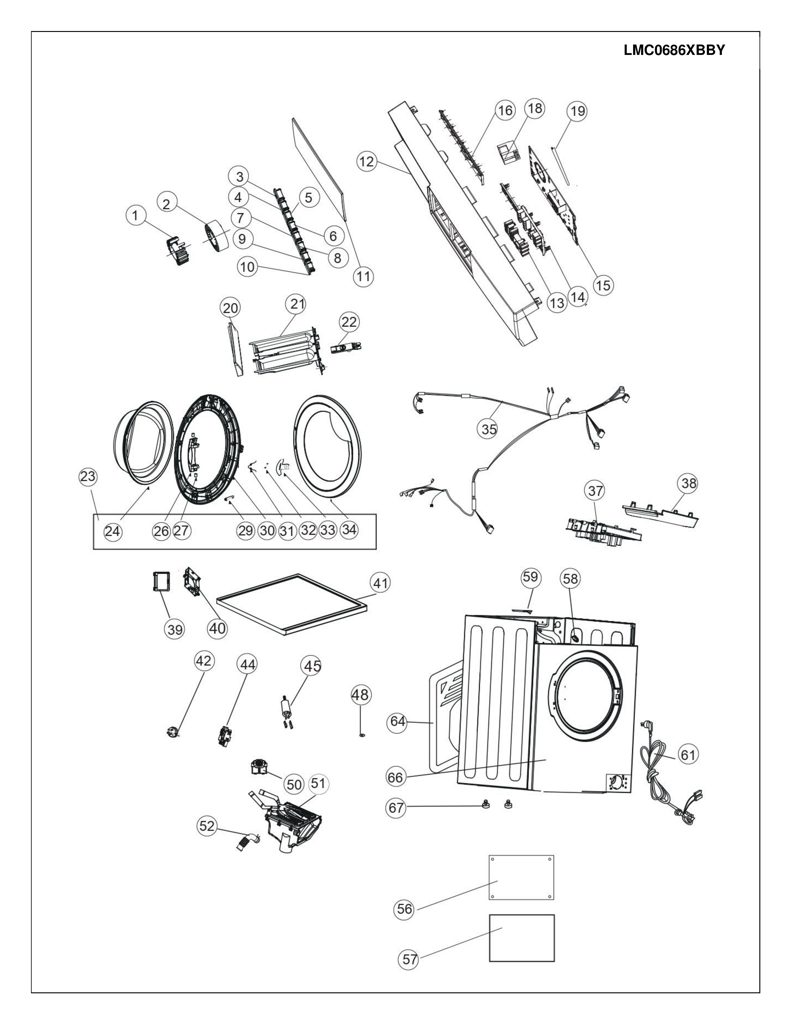 Cerradura de Puerta para Lavadora Mabe 0024000324 CKD27654 CKD2765