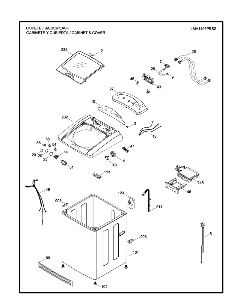 Panel de Control (3 Perillas) para Lavadora Mabe 189D3389P007 CKD27770 CKD2777
