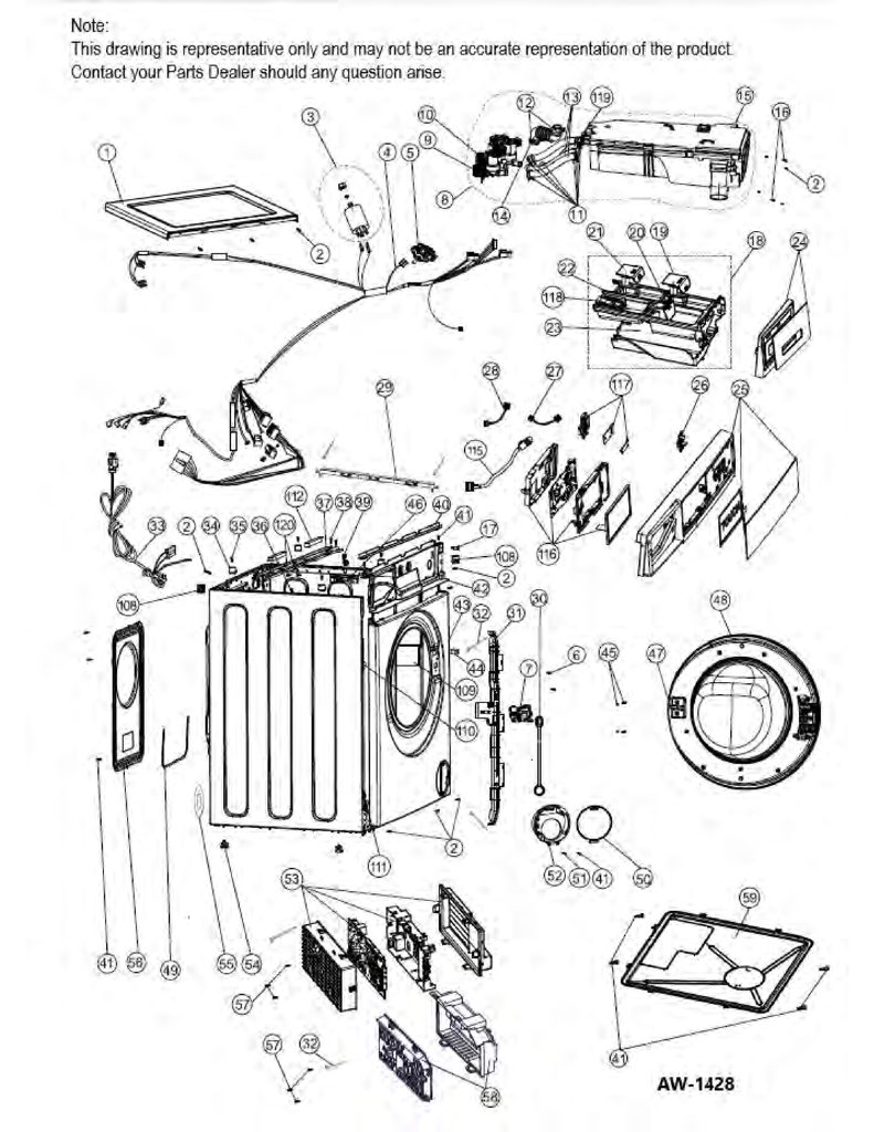 Tina frontal Mabe Lavadora - Pieza de repuesto original 0020203541GEA CKD27947 CKD2794