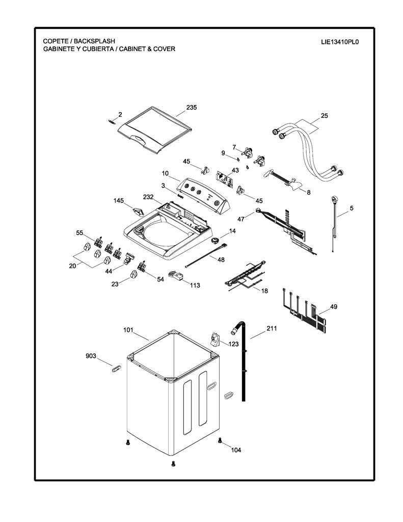 Copete de Transferencia de Calor para Lavadora Mabe - Pieza Original 189D3485G010 CKD28189 CKD2818
