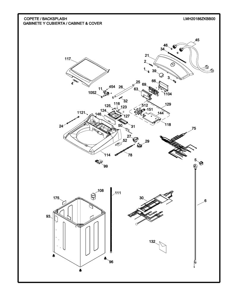 Panel Superior Táctil Blanco para Lavadora Mabe 233D1797G001 CKD28190 CKD2819