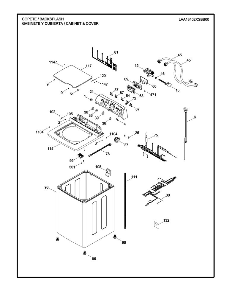 Placa de control para lavadora Mabe PT02G01R00 CKD28294 CKD2829