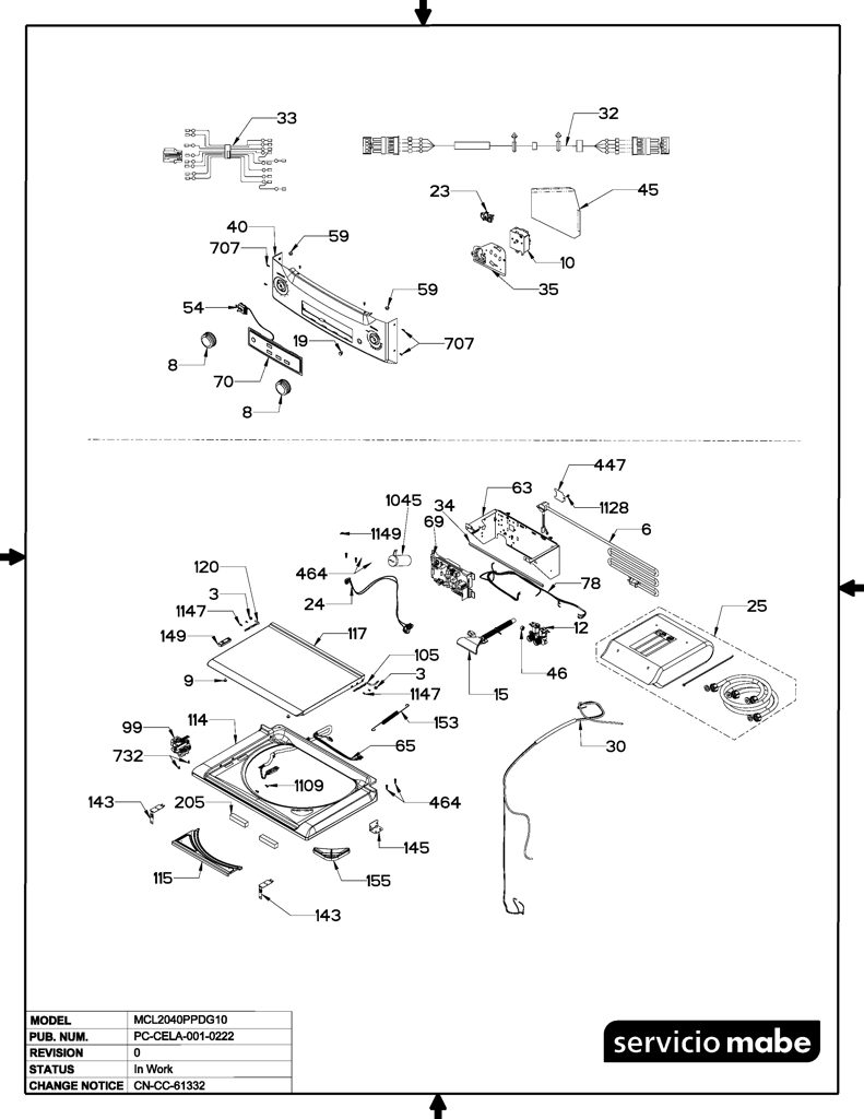 Kit de placa y interruptor para lavadora Mabe - Reemplazo 233D315G049 CKD28632 CKD2863