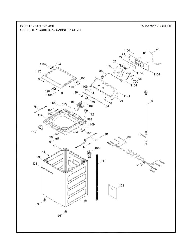 Ensamblaje de Soporte para Lavadora Mabe 233D2359G001 CKD28636 CKD2863